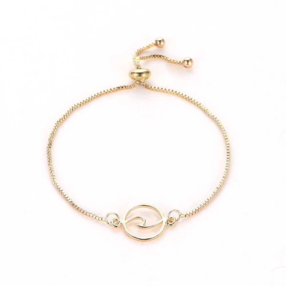 Wave Adjustable Clasp Bracelet in Silver and Gold - Picture 3 of 6